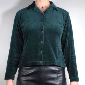 Vintage Velvet Button Down Fitted Shirt
